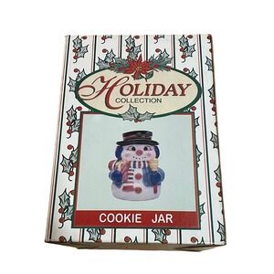 Holiday‎ Collection Snowman Cookie Jar Festive Christmas Home Decor